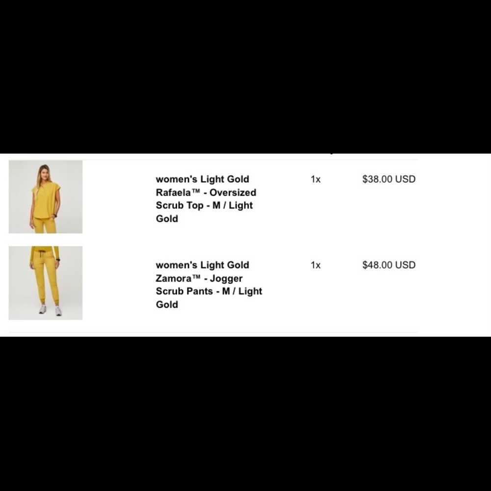 NWT FIGS Scrub Set | Light Gold